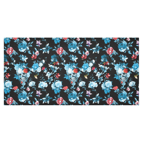 Skull flower roses leave pattern Tablecloth