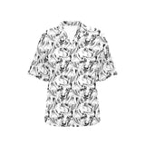 Greyhound Pattern Print Design 01 Women's All Over Print Hawaiian Shirt