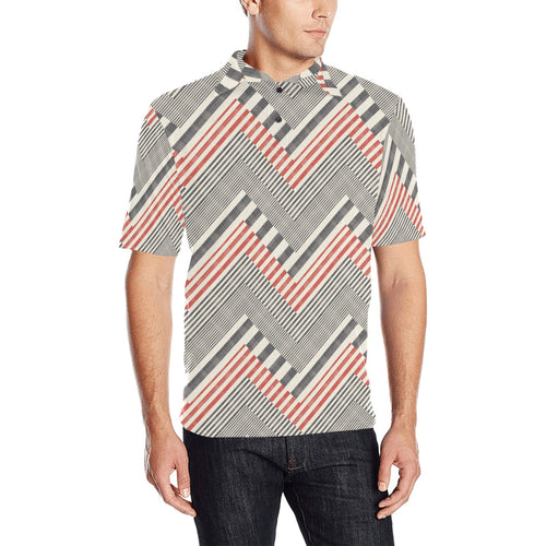 zigzag chevron striped pattern Men's All Over Print Polo Shirt