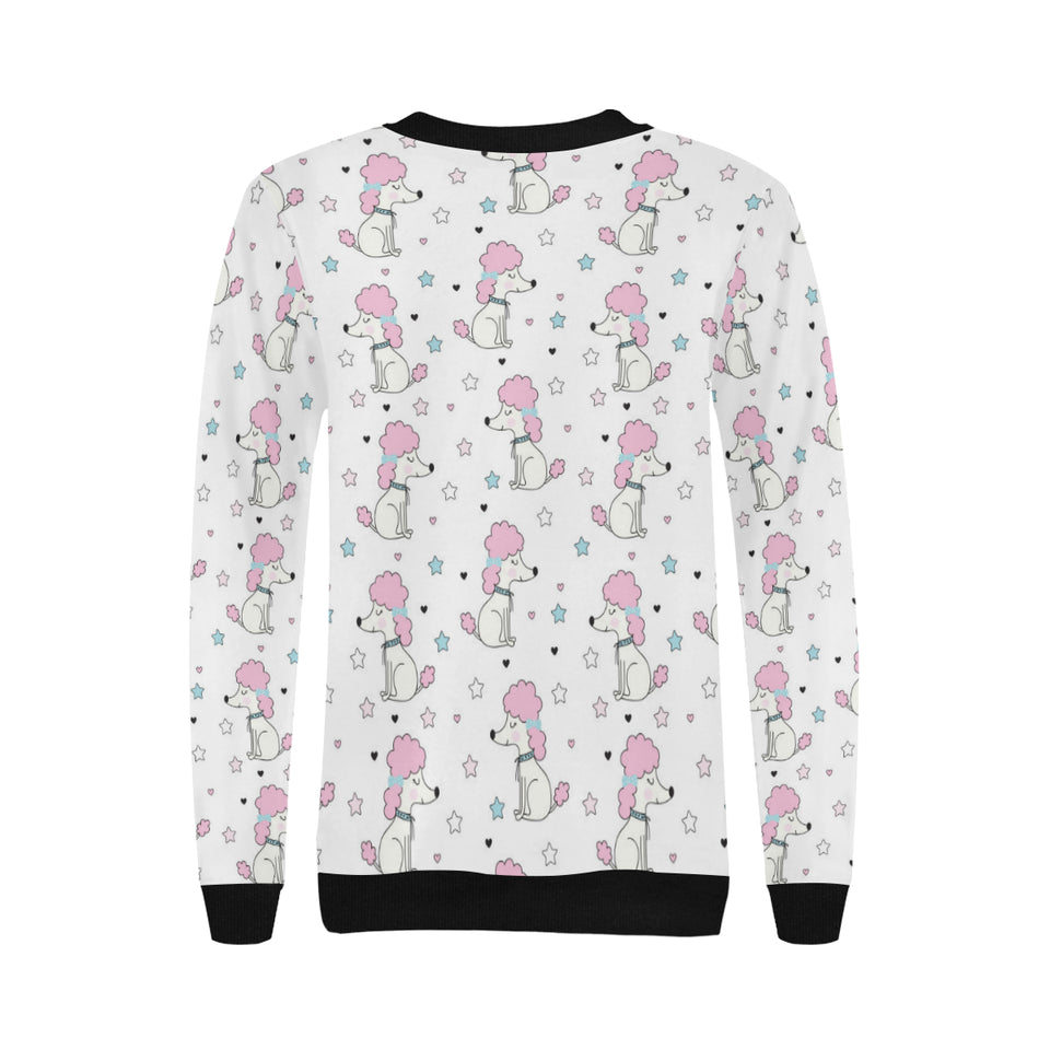 Cute poodle dog star pattern Women's Crew Neck Sweatshirt