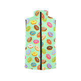 Colorful donut pattern green background Women's Padded Vest