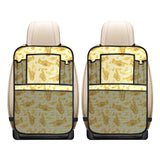 Saxophone cornet pattern yellow background Car Seat Back Organizer