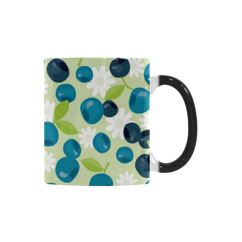blueberry flower pattern Morphing Mug Heat Changing Mug