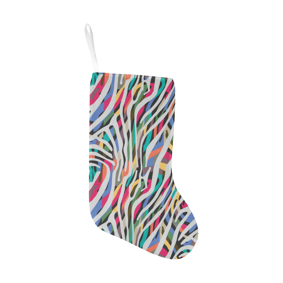 Colorful zebra skin pattern Christmas Stocking