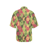 Cool Geometric lime pattern Women's All Over Print Hawaiian Shirt