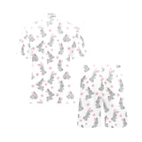 Watercolor cute rabbit pattern Men's V-Neck Short Pajama Set