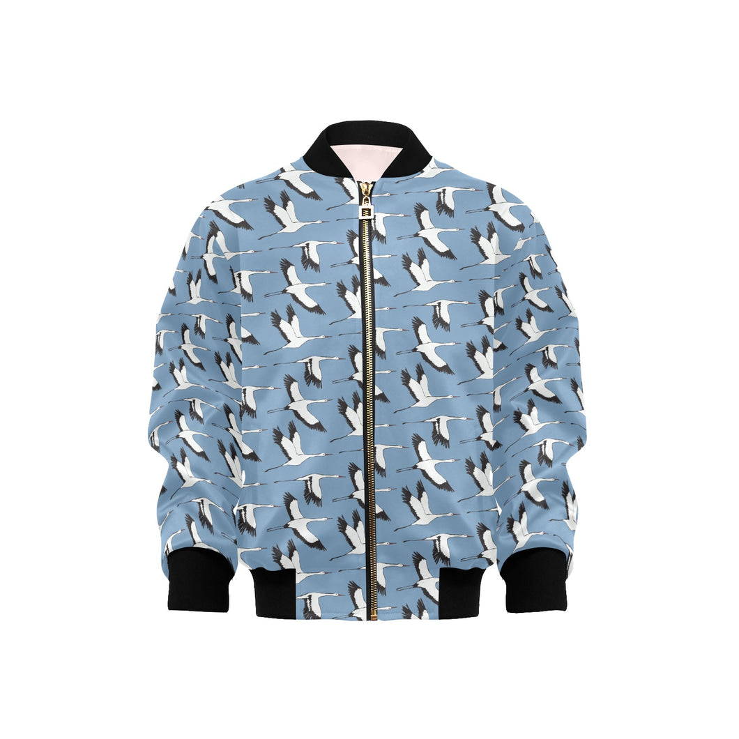 Seagull Pattern Print Design 04 Kids' Boys' Girls' Bomber Jacket