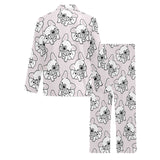 Cute french bulldog pattern Men's Long Pajama Set