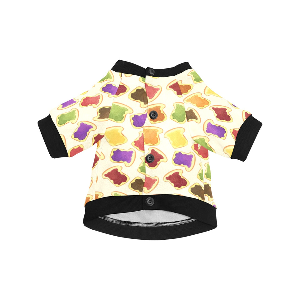 Bread Toast Pattern Print Design 02 All Over Print Pet Dog Round Neck Fuzzy Shirt
