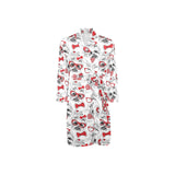 Yorkshire Terrier Pattern Print Design 04 Men's Long Sleeve Belted Night Robe