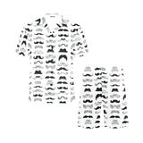 Mustache Beard Pattern Print Design 04 Men's V-Neck Short Pajama Set