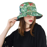 heliconia palm and monstera  leaves pattern Unisex Bucket Hat