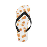 Brown pomeranian pattern Unisex Flip Flops