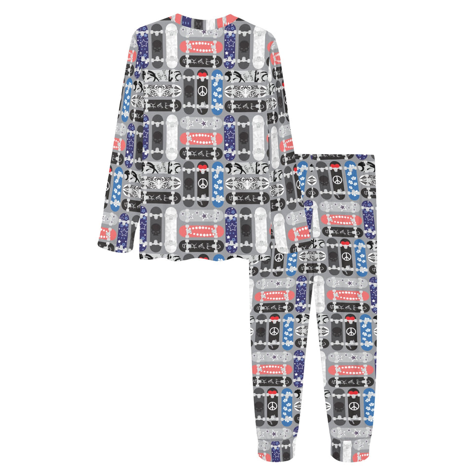 Skate Board Pattern Print Design 04 Women's All Over Print Pajama Set