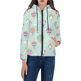 Hot Air Balloon design Pattern Women's Padded Hooded Jacket