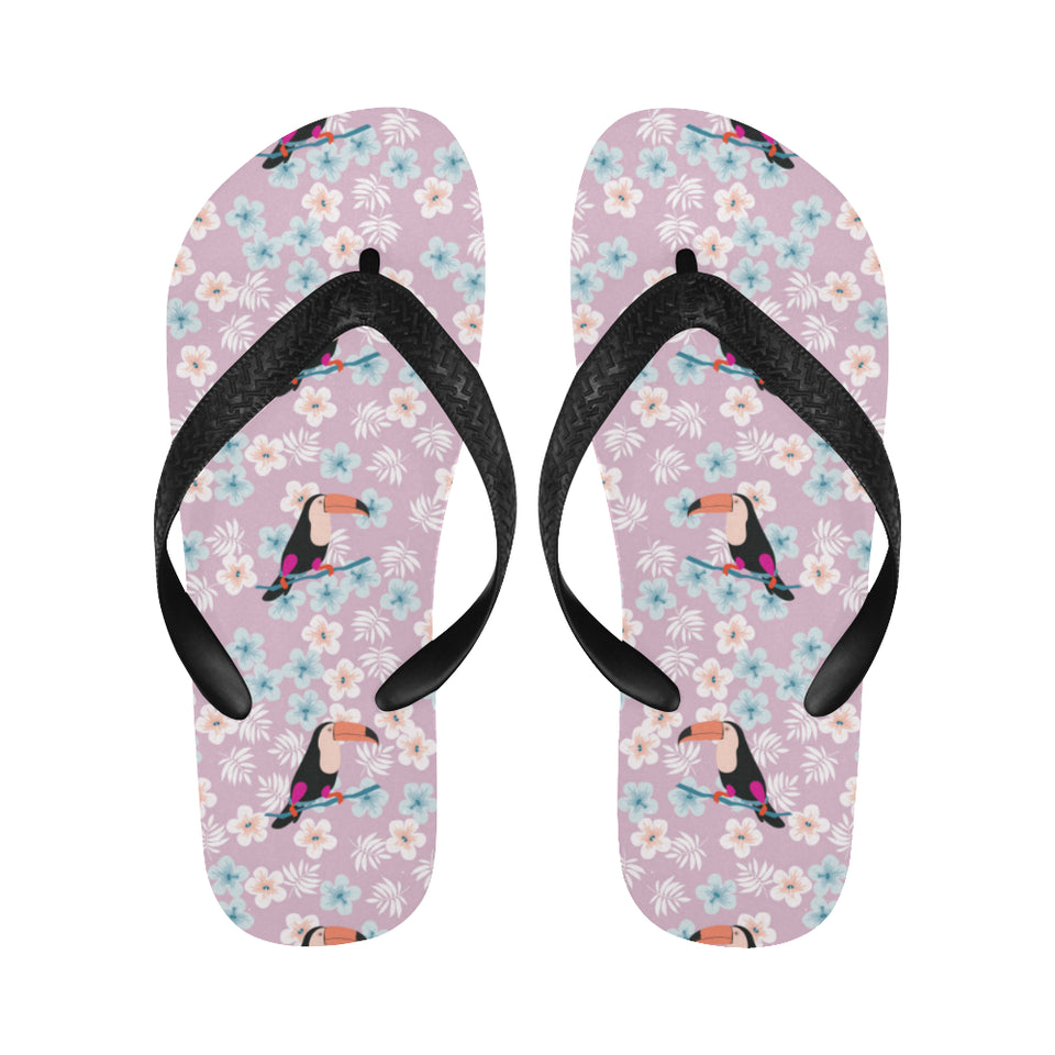 Beautiful toucan flower leaves Unisex Flip Flops