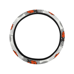 Ladybug Pattern Print Design 05 Car Steering Wheel Cover