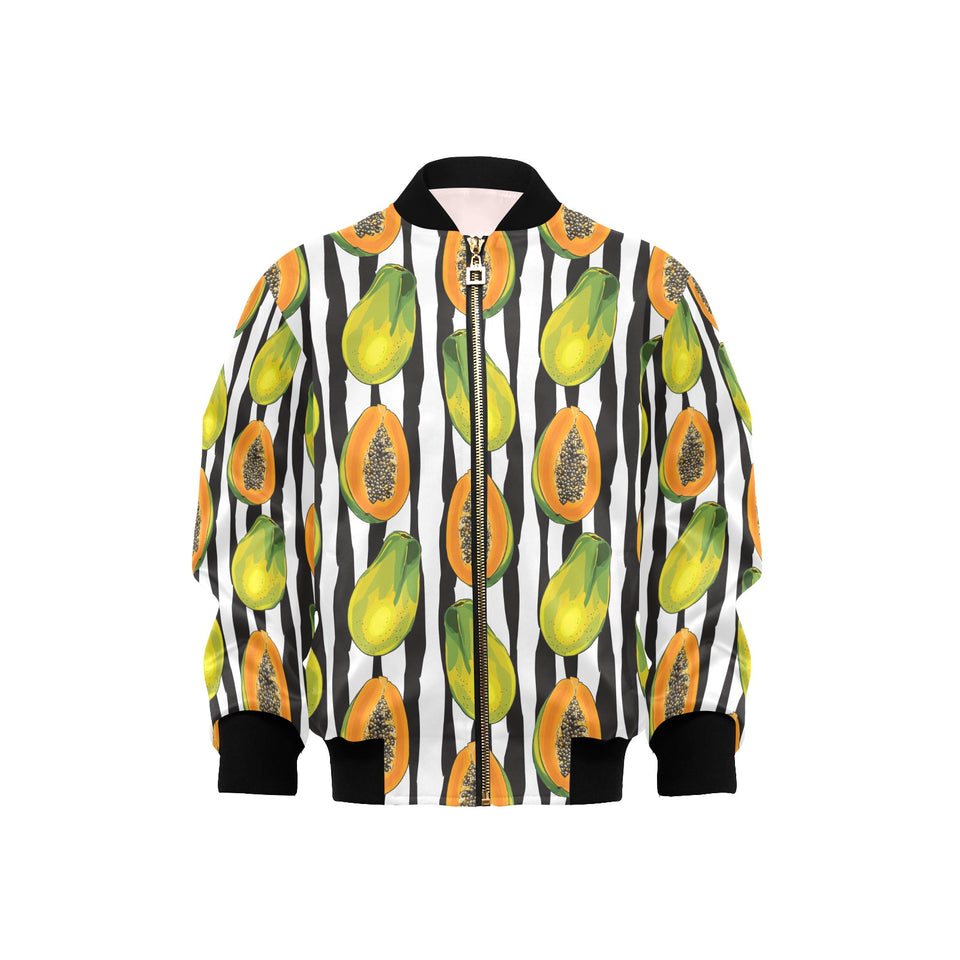 papaya design pattern Kids' Boys' Girls' Bomber Jacket