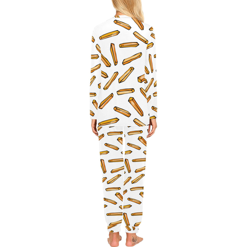 French fries potato pattern Women's All Over Print Pajama Set