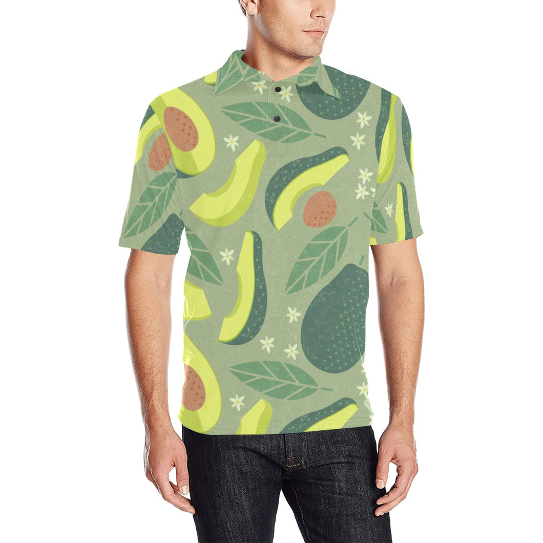 Avocado pattern Men's All Over Print Polo Shirt
