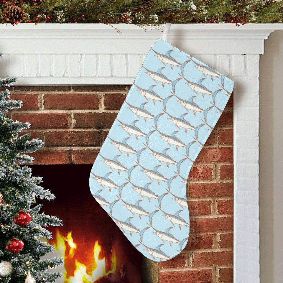 Swordfish Pattern Print Design 01 Christmas Stocking