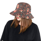 fox leaves mushroom pattern Unisex Bucket Hat