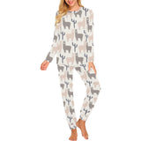 Llama Alpaca pattern Women's All Over Print Pajama Set
