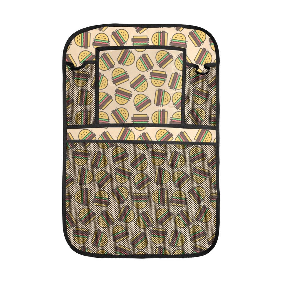 Hamburger Pattern Print Design 01 Car Seat Back Organizer