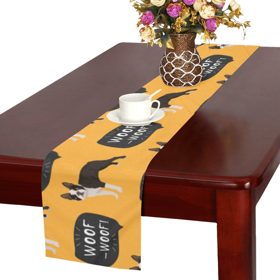 Boston terrier design pattern Table Runner