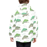 Chameleon lizard pattern Kids' Boys' Girls' Padded Hooded Jacket