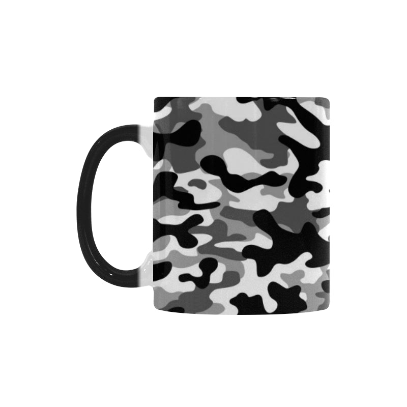 Black white camouflage pattern Morphing Mug Heat Changing Mug