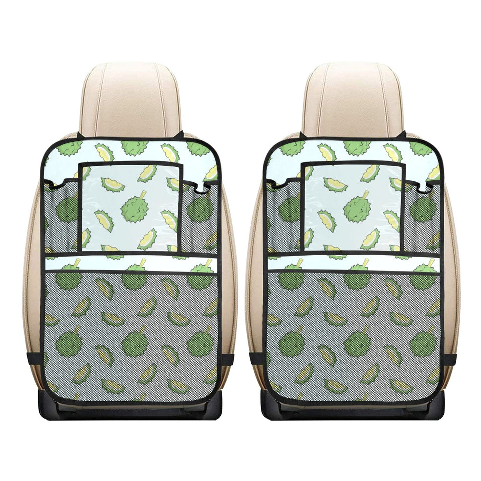 Durian pattern blue background Car Seat Back Organizer