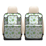 Durian pattern blue background Car Seat Back Organizer