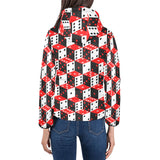 Dice Pattern Print Design 02 Women's Padded Hooded Jacket