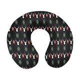 Deer Christmas new year pattern argyle U-Shaped Travel Neck Pillow