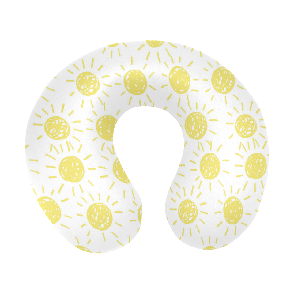 hand drawn sun pattern U-Shaped Travel Neck Pillow