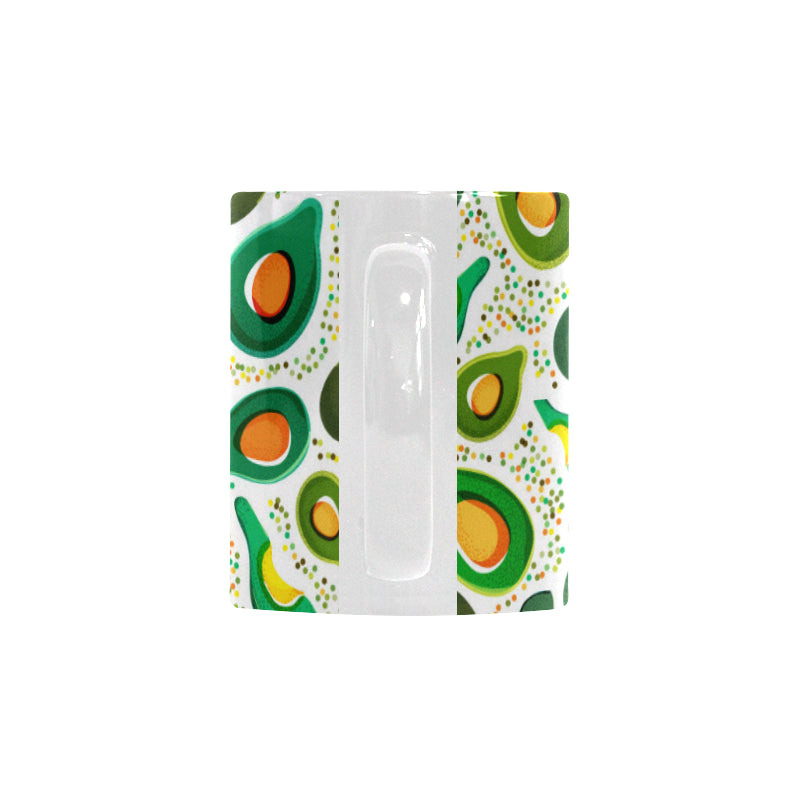 Avocado design pattern Classical White Mug (Fulfilled In US)
