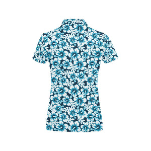 Hibiscus Pattern Print Design 04 Women's All Over Print Polo Shirt