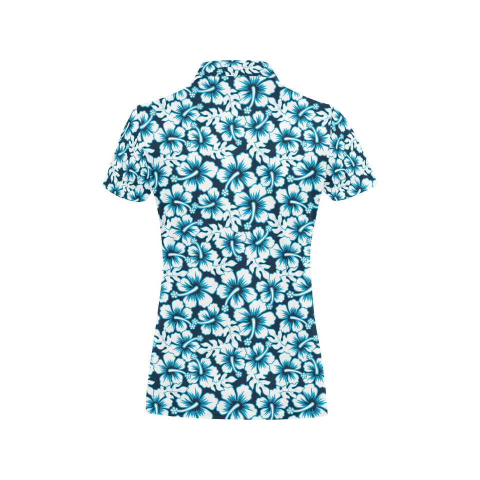 Hibiscus Pattern Print Design 04 Women's All Over Print Polo Shirt