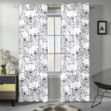 Cute french bulldog head pattern Gauze Curtain