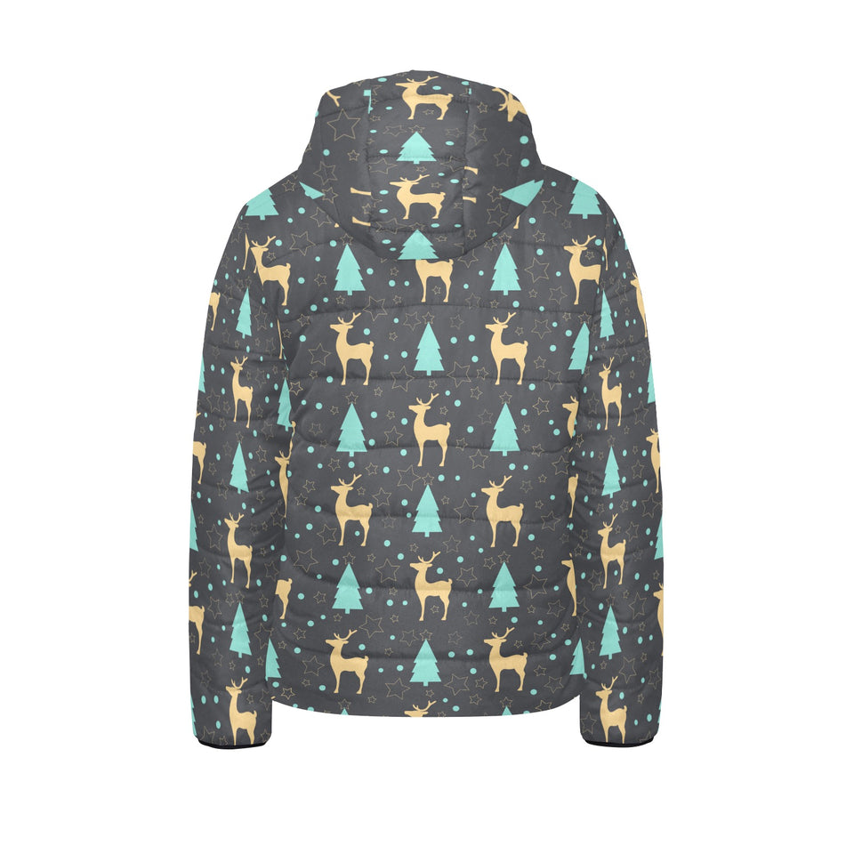 Deers star tree pattern Kids' Boys' Girls' Padded Hooded Jacket