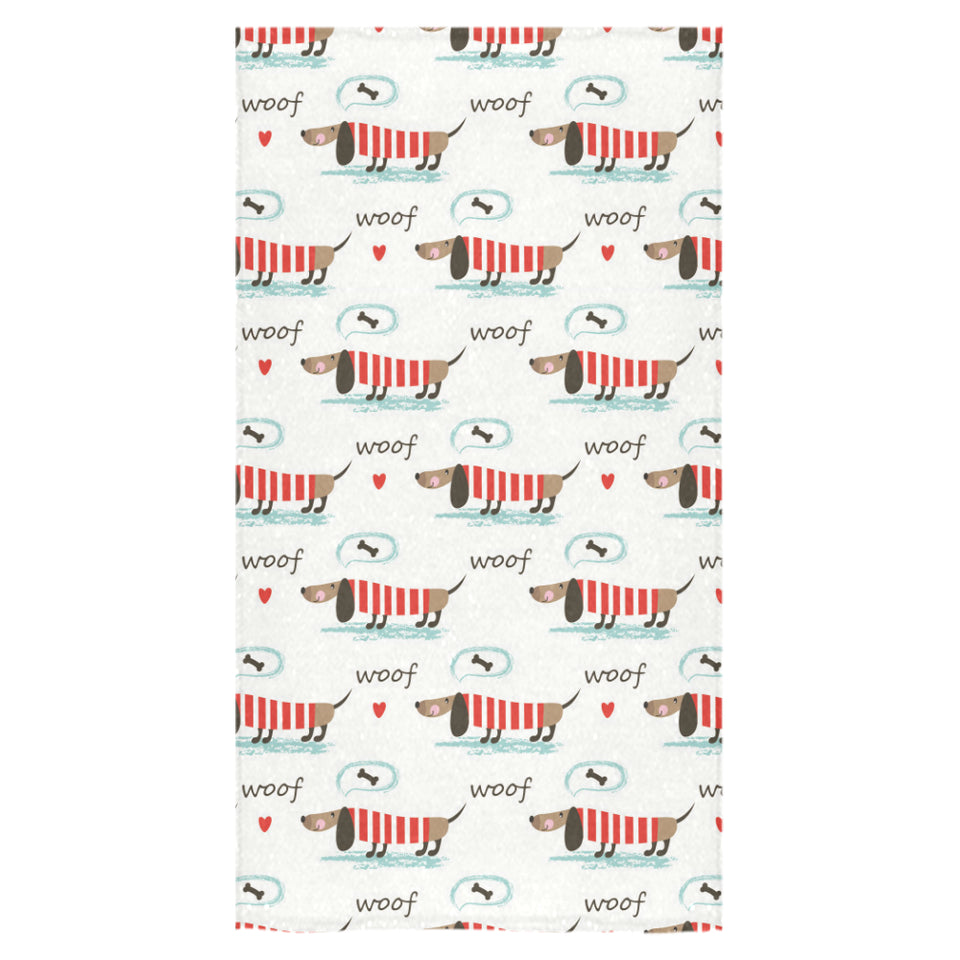 Cute dachshund bone pattern Bath Towel