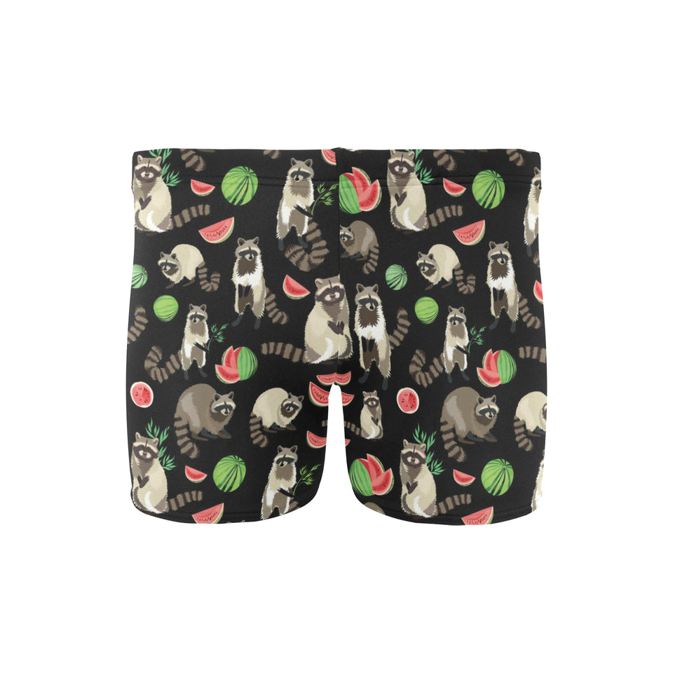 Raccoon watermelon pattern Men's Swimming Trunks
