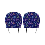 Dog Paws Pattern Print Design 02 Car Headrest Cover