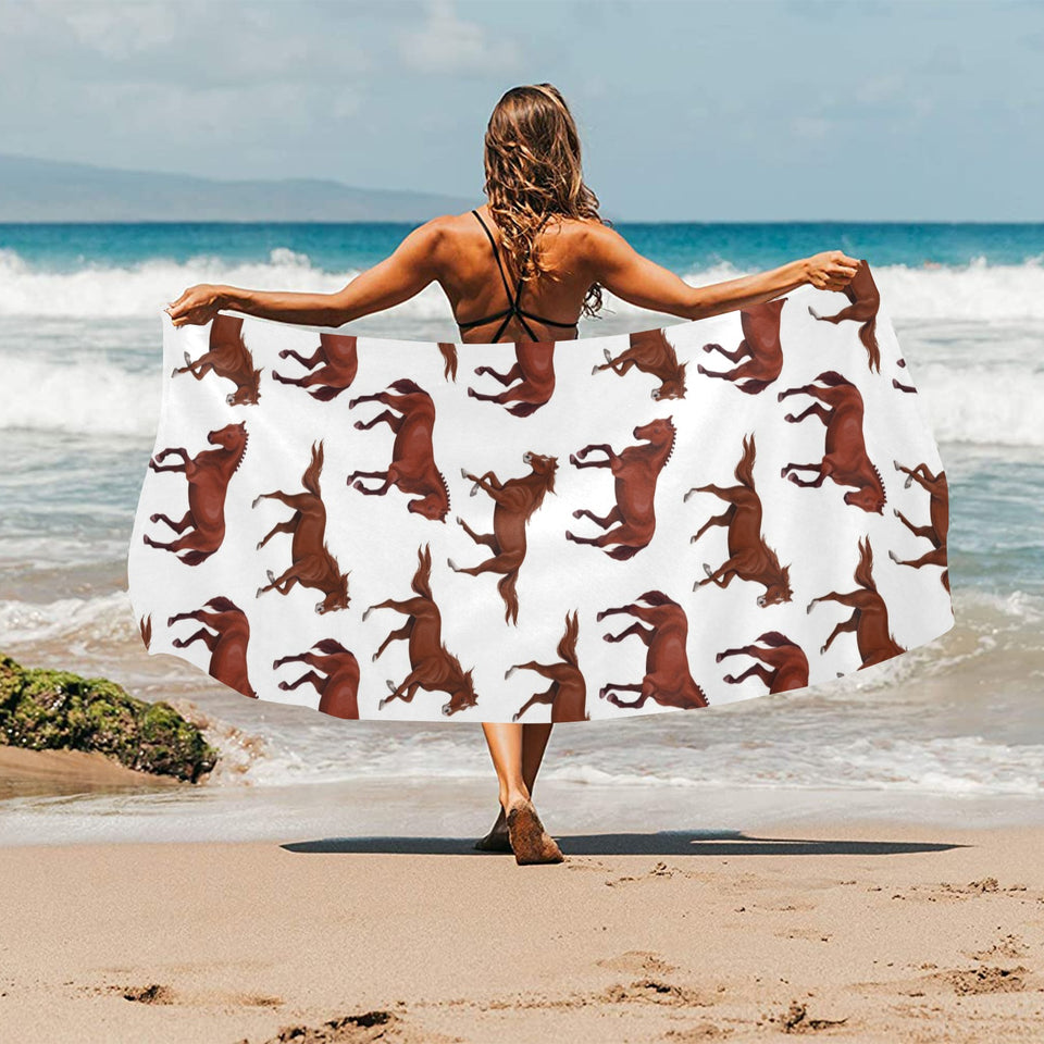 Horses running pattern background Beach Towel