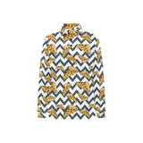 Pizza design pattern Women's Long Sleeve Polo Shirt