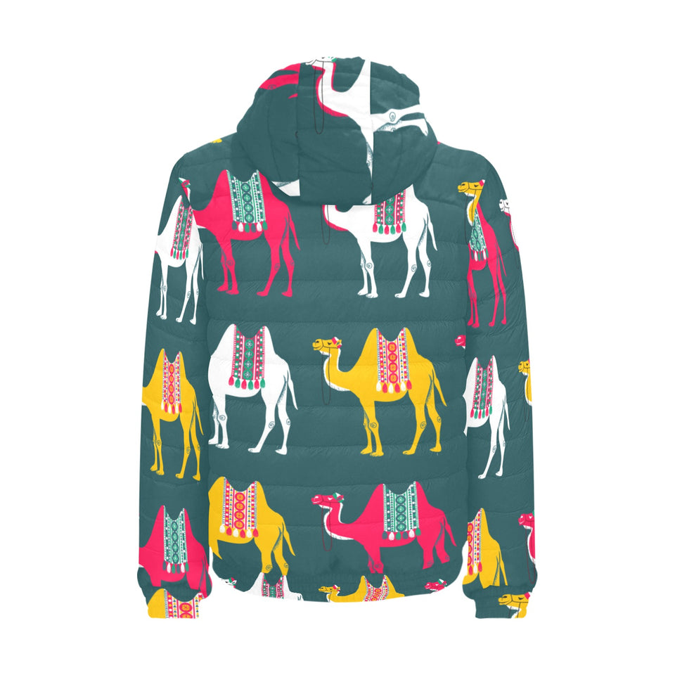 Camel pattern Men's Padded Hooded Jacket