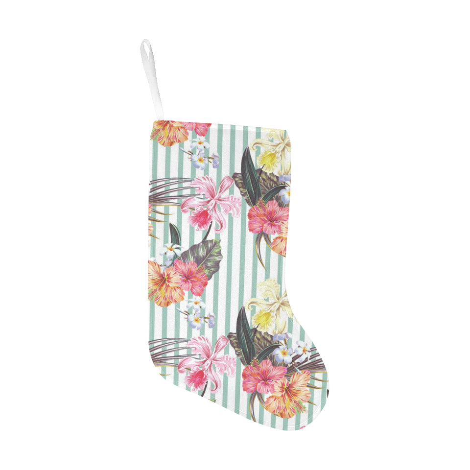 Colorful orchid flower pattern Christmas Stocking