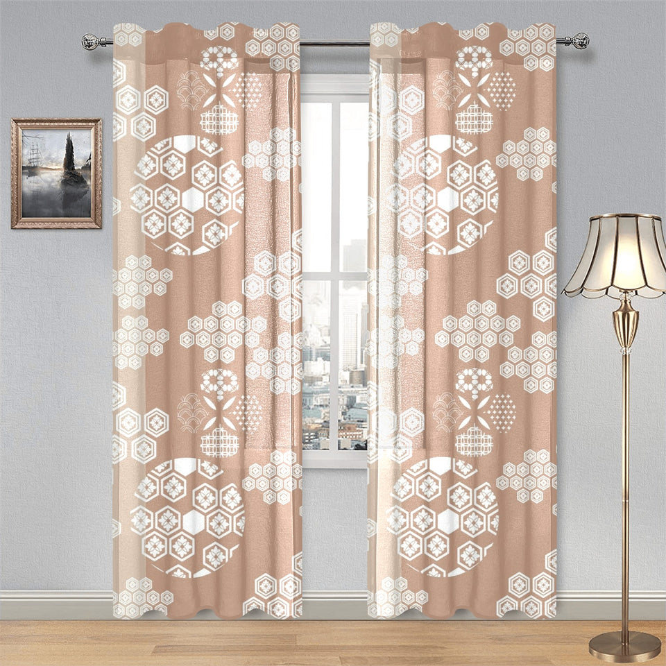 Beautiful hexagon japanese pattern Gauze Curtain