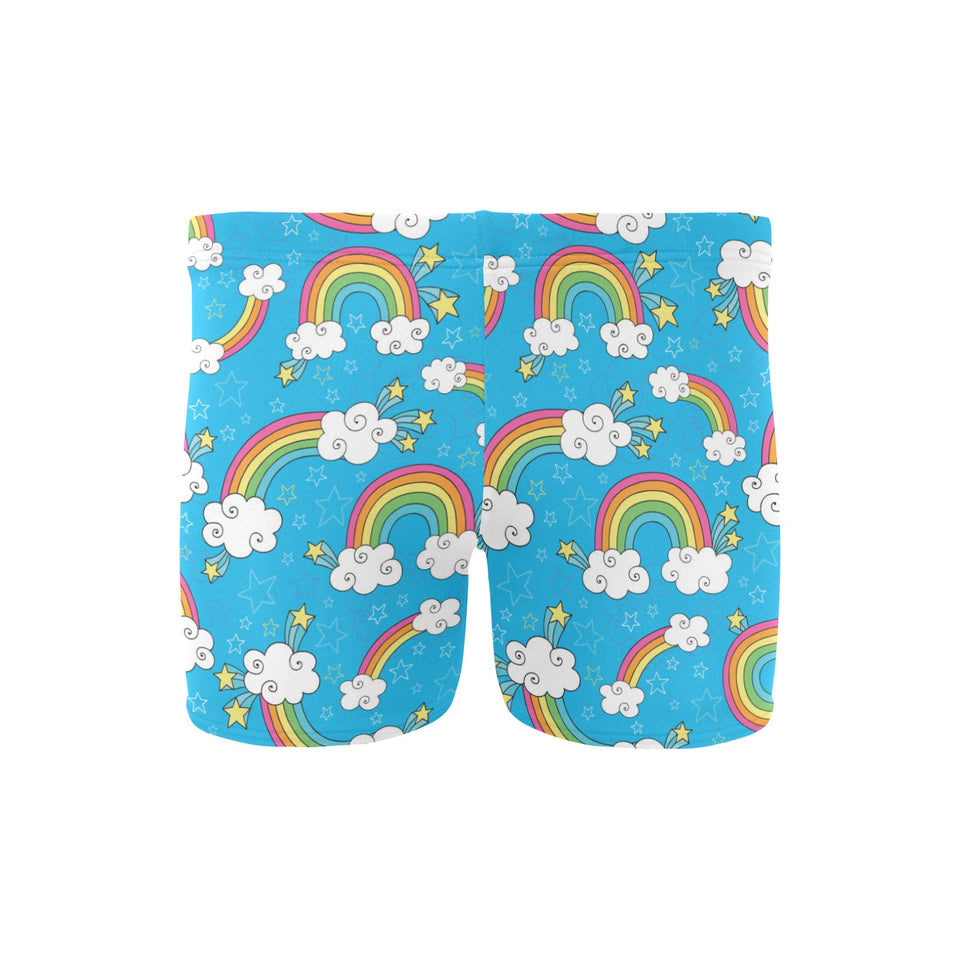 Rainbows Sky Clouds Pattern Men's Swimming Trunks